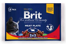 Brit Premium Cat Pouches MASOVÝ MIX 400g (krocan/kuře, hovězí/hrášek)