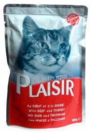 Plaisir Cat kapsička hovězí + krůtí 100g