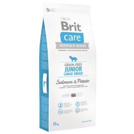 NEW Brit Care Grain-free Junior Large Breed Salmon & Potato 12kg + 3kg ZDARMA