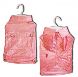 Kabátek Croco Artificial Leather Pink XXL